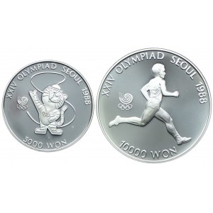 Korea Południowa, 5000, 10000 won 1986 - Olimpiada Seoul 1988 (2szt.)