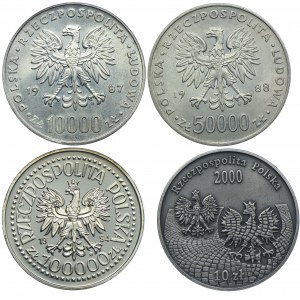 Zestaw monet srebrnych 1987-2000 (4szt.)