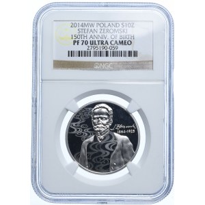 10 złotych 2014, Stefan Żeromski, NGC PF70