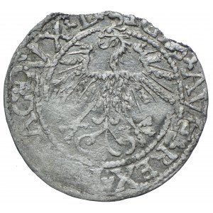 Sigismund II Augustus, half-penny 1562 Vilnius, destrukt-double minting