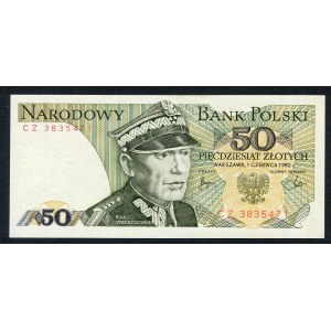 50 złotych 1982 - CZ - pierwsza seria rocznika