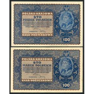 Zestaw banknotów, 100 marek 1919 (2 szt.)