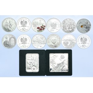 Zestaw monet, 10, 20 złotych 2002-2003 (14szt.)