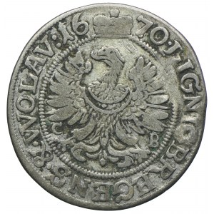 Slezsko, knížectví legnicko-brzesko-wołowskie, Krystian Wołowski, 3 krajcary 1670 CB, Brzeg