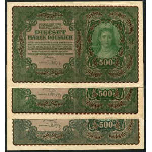 Zestaw banknotów 500 marek 1919 (3 szt.)