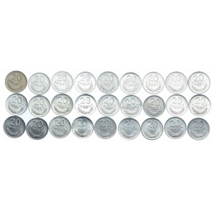Satz von PRL-Münzen, 20 Groszy 1949-1983 (27 Stück)