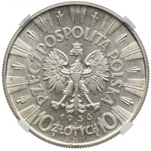 10 złotych 1936, Józef Piłsudski, NGC MS60