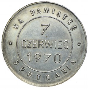 Medal Cieszyn Cieszyńscy Numizmatycy, na pamiątkę spotkania 1970, srebro