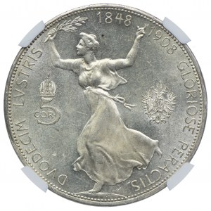 Austria, Franciszek Józef I, 5 koron 1908, Wiedeń, NGC MS61