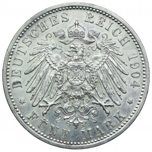 Deutschland, Baden, Otto, 5 Mark 1904 D, München