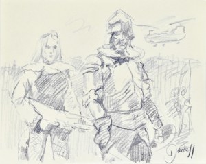 Dariusz KALETA Dariuss (ur. 1960), Szkic dwóch postaci do „Magiczny Lechistan”