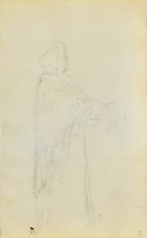 Jacek MALCZEWSKI (1854-1929), Postać stojącej kobiety w wiejskiej chuście ukazana z prawego boku