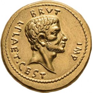 Řím, M.Iunius Brutus, 42 př.Kr., Soušek - sada dvou novoražeb ve společné etui, aureus