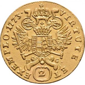 Josef II., ( 1765 - ) 1780 - 1790, 2 Dukát 1773 E/H-G, Karlovský Bělehrad, P.2, KM.2085,
