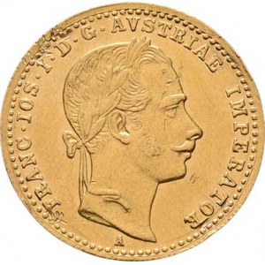 František Josef I., 1848 - 1916, Dukát 1865 A, 3.471g, hr., dr.škr., vlas.rysky R!