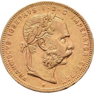 František Josef I., 1848 - 1916, 8 Zlatník 1878, 6.410g, hr., dr.rysky, pěkná patina