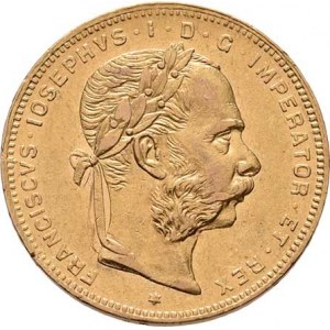 František Josef I., 1848 - 1916, 8 Zlatník 1878, 6.426g, nep.hr., nep.rysky, pěkná