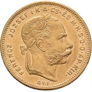František Josef I., 1848 - 1916, 8 Zlatník 1870 GYF, 6.422g, nep.hr., nep.rysky,