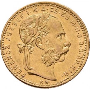 František Josef I., 1848 - 1916, 8 Zlatník 1882 KB, 6.430g, nep.hr., nep.rysky,