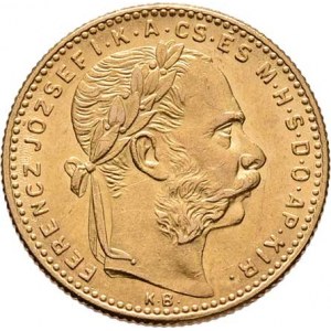 František Josef I., 1848 - 1916, 8 Zlatník 1891 KB - se znakem Rijeky, 6.431g,