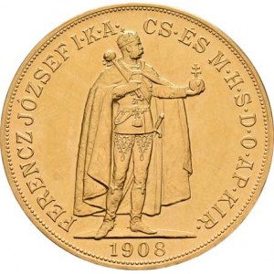 František Josef I., 1848 - 1916, 100 Koruna 1908 KB - novoražba, 33.820g