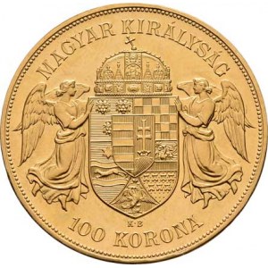 František Josef I., 1848 - 1916, 100 Koruna 1908 KB - novoražba, 33.820g