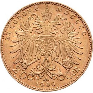 František Josef I., 1848 - 1916, 20 Koruna 1900 (pouze 27.000 ks), 6.758g, nep.hr.,