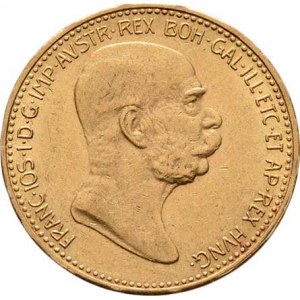 František Josef I., 1848 - 1916, 20 Koruna 1908 - jubilejní, 6.764g, nep.hr.,