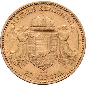 František Josef I., 1848 - 1916, 20 Koruna 1893 KB, 6.773g, nep.hr., nep.rysky, pěkná