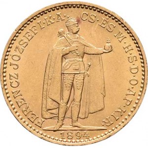 František Josef I., 1848 - 1916, 20 Koruna 1894 KB, 6.770g, nep.hr., nep.rysky, pěkná