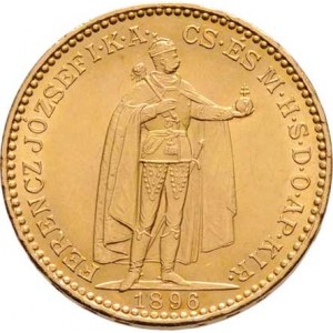 František Josef I., 1848 - 1916, 20 Koruna 1896 KB, 6.773g, hrany ražbou, vlas.rysky,