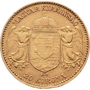 František Josef I., 1848 - 1916, 20 Koruna 1902 KB, 6.757g, dr.hr., dr.rysky, patina