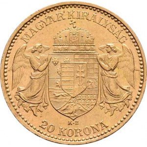 František Josef I., 1848 - 1916, 20 Koruna 1912 KB, 6.769g, nep.hr., nep.rysky,