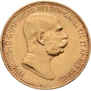 František Josef I., 1848 - 1916, 10 Koruna 1908 - jubilejní, 3.383g, nep.hr.,