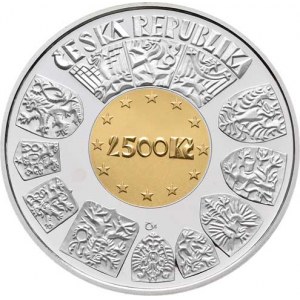 Česká republika, 1993 -, 2500 Koruna 2004 - vstup do EU, KM.76 (bimetal: 7.78g