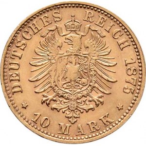 Německo - Bavorsko, Ludwig II., 1864 - 1886, 10 Marka 1875 D, Mnichov, KM.503 (Au900), 3.985g,