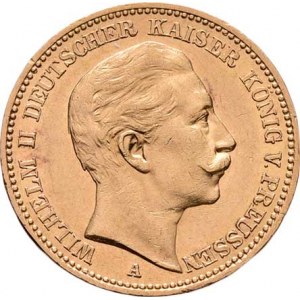 Německo - Prusko, Wilhelm II., 1888 - 1918, 20 Marka 1904 A, Berlín, KM.521 (Au900), 7.960g,