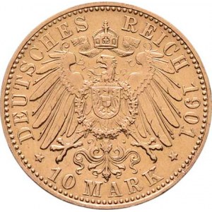 Německo - Prusko, Wilhelm II., 1888 - 1918, 10 Marka 1901 A, Berlín, KM.520 (Au900), 3.958g,