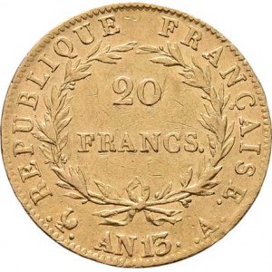 Francie, Napoleon I. jako císař, 1804 - 1814, 1815, 20 Frank, rok 13 (= 1805) A, Paříž, KM.663.1 (A