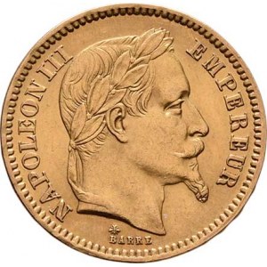 Francie, Napoleon III., 1852 - 1871, 20 Frank 1861 A, Paříž, KM.801.1 (Au900), 6.429g,