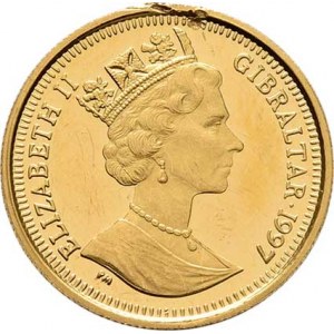 Gibraltar, Elizabeth II., 1952 -, 1/10 Crown 1997 - Peter Rabit, KM.520 (Au999, pouze