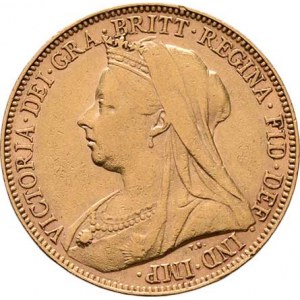Austrálie, Victoria, 1837 - 1901, Libra 1900 P - se sv.Jiřím, Perth, KM.13 (Au917),