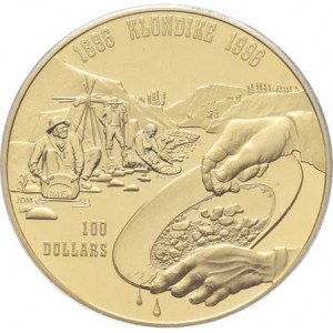 Kanada, Elizabeth II., 1952 -, 100 Dolar 1996 - 100 let zlaté horečky na Klondiku,