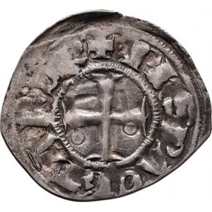 Křižáci v Epeiru, Philippe de Tarente, 1294 - 1313, AR Denier (Tournois), minc.Lepanto, styliz.hrad