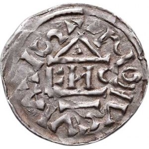 Německo - Řezno, Jindřich IV. Svatý, 995 - 1002, Denár b.l., pod kaplicí ENC, Hahn.28/d8, podobný