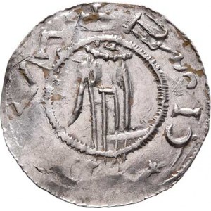 Břetislav, údělným knížetem na Moravě, 1028 - 1034, Denár, Ca.300, F.VIII/7, V-P.5, 0.882g, zvlněný