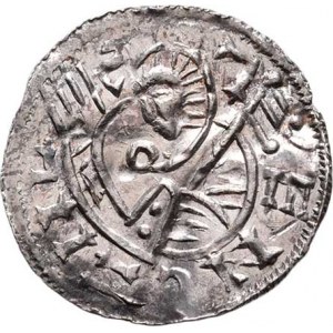 Břetislav, knížetem v Čechách 1037 - 1055, Denár, Ca.308, F.VII/20 (650), 0.852g, zvlněný,