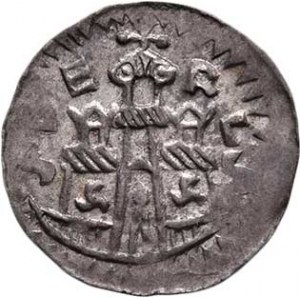 Konrád I., údělným knížetem na Brněnsku 1061 - 1092, Půldenár, Ca.367, F.IX/21 (1068), V-P.29, 0.36