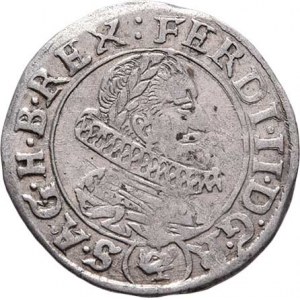 Ferdinand II., 1619 - 1637 (Mince dobrého zrna), 3 Krejcar 1630, Praha-du Bois, J.29a, MKČ.761,