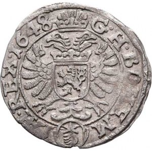 Ferdinand III., 1637 - 1657, 3 Krejcar 1648, Praha-Wolker, J.3b, MKČ.1181, 1.589g,